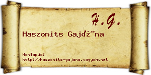 Haszonits Gajána névjegykártya